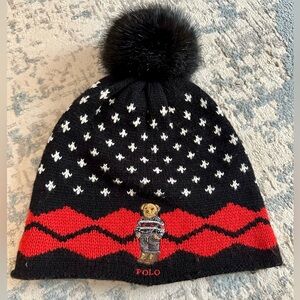Polo bear knit hat